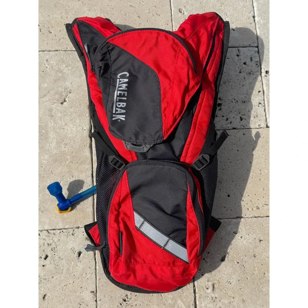 Camelbak Hydration Pack Backpack Hiking Running Biking Water Reservoir Red Black